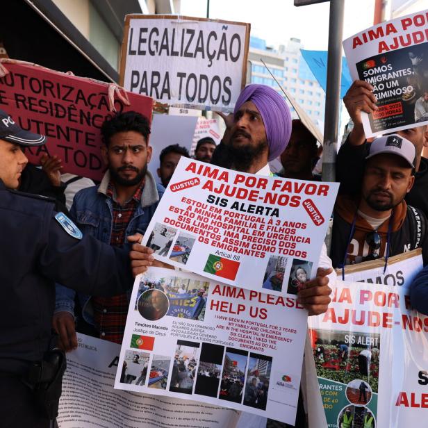 Migrants protest against new migration law in Lisbon