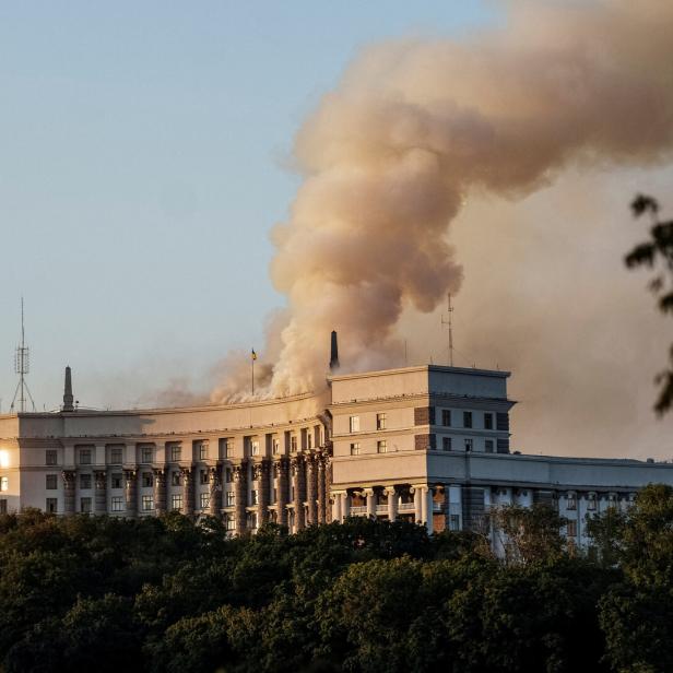 Russian missile strike in Kyiv