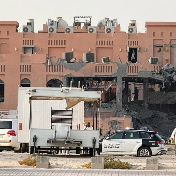 Hamas-Büro in Doha, von israelischen Raketen getroffen