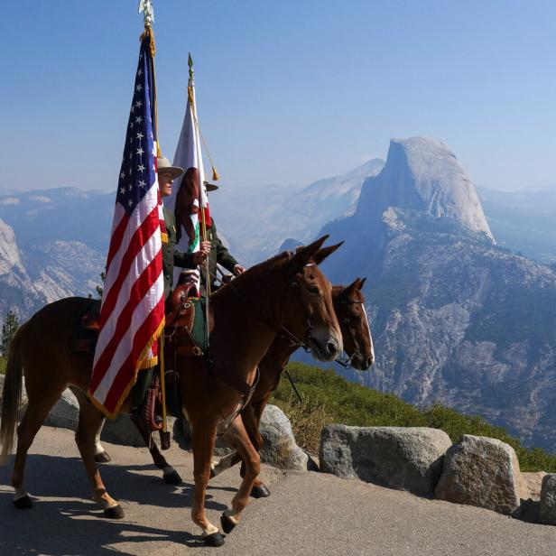 Naturalization ceremony at the Glacier Point ampitheater in Yosemite National Park