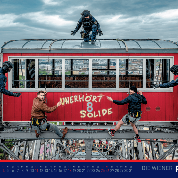 Paul Pizzera und Otto Jaus mit WEGA-Kräften auf dem Wiener Riesenrad