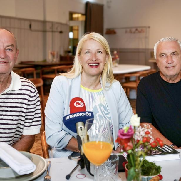 Herbert Prohaska mit Claudia Stöckl und Hans Krankl