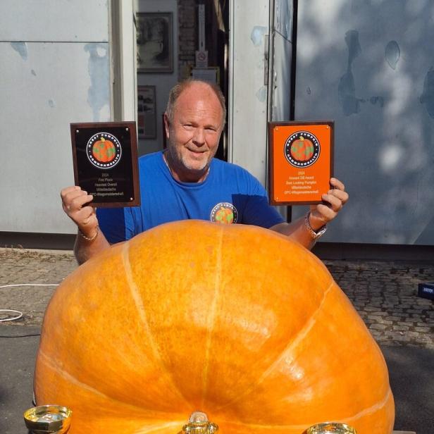 Riesenkürbis und Züchter