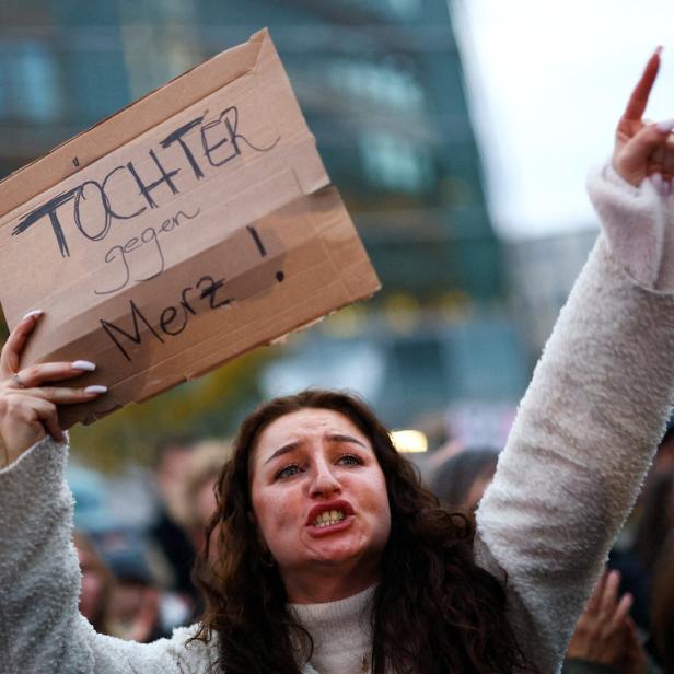 Protest against German Chancellor Merz in Berlin