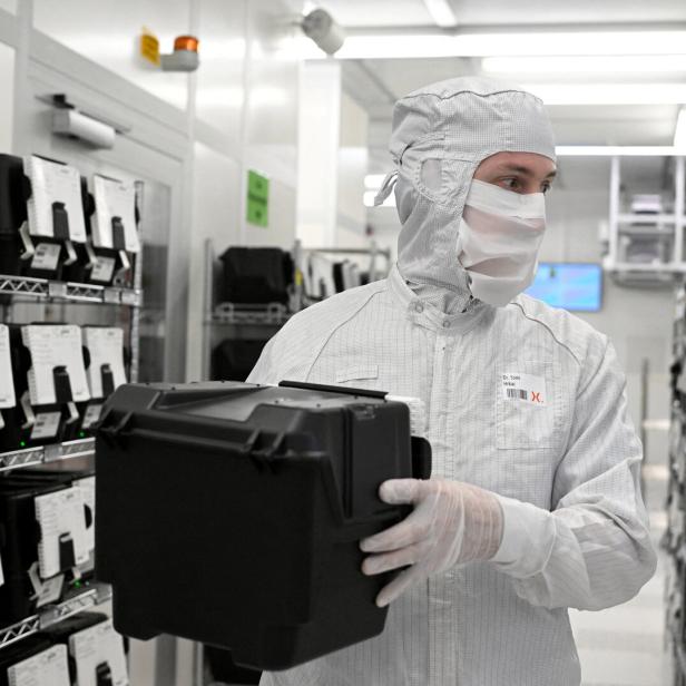 FILE PHOTO: Production line of Dutch semiconductor company Nexperia, in Hamburg