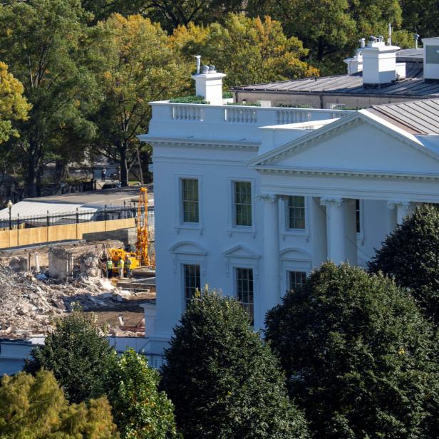 The demolition of the East Wing of the White House, in Washington