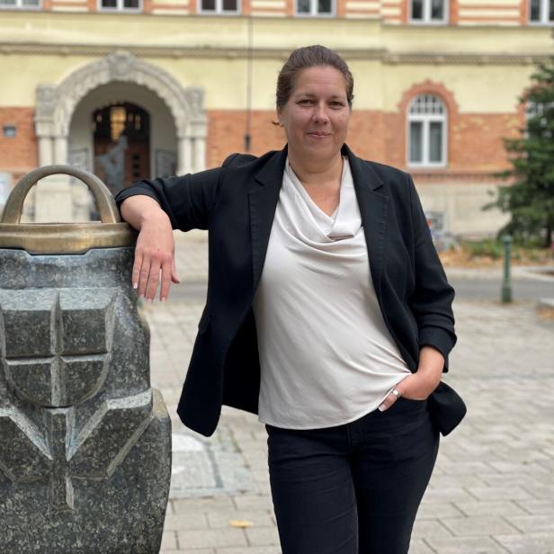 Eine Realistin: Christine Dubravac-Widholm am Brigittaplatz.  