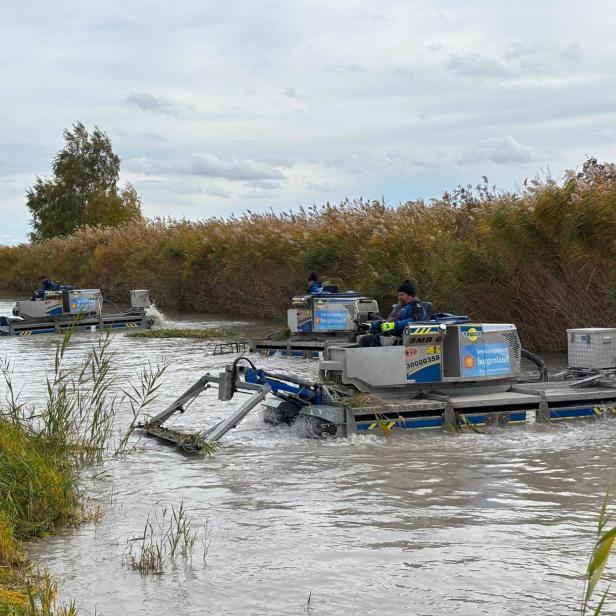 Arbeiten in den Kanälen durch die Seemanagement Burgenland GmbH 