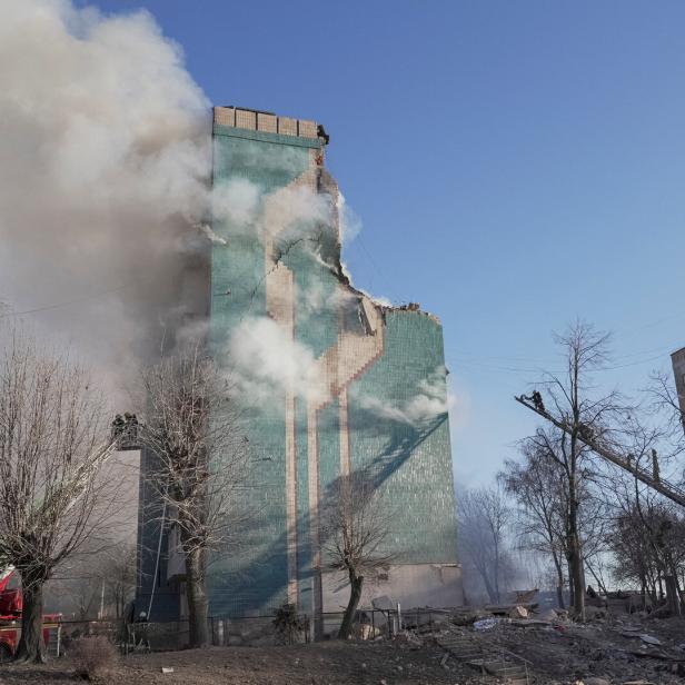 Aftermath of a Russian missile attack in Ternopil
