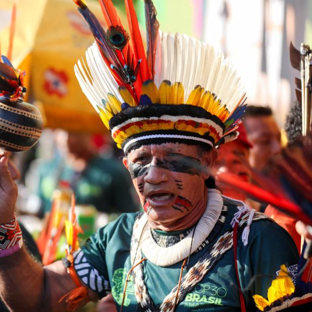 Protest to call for climate justice and territorial protection, in Belem