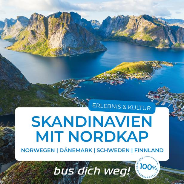 Die Lofoten-Insel von Reinebringen aus fotografiert; Berge und Meer 