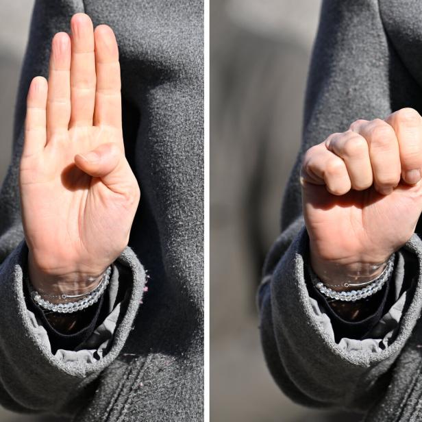 Zeichen mit der Hand