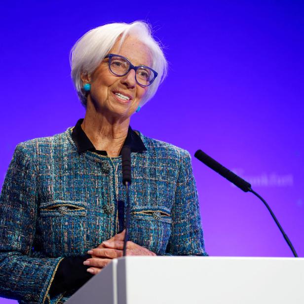 ECB President Lagarde delivers her keynote speech at Euro Finance Week, in Frankfurt
