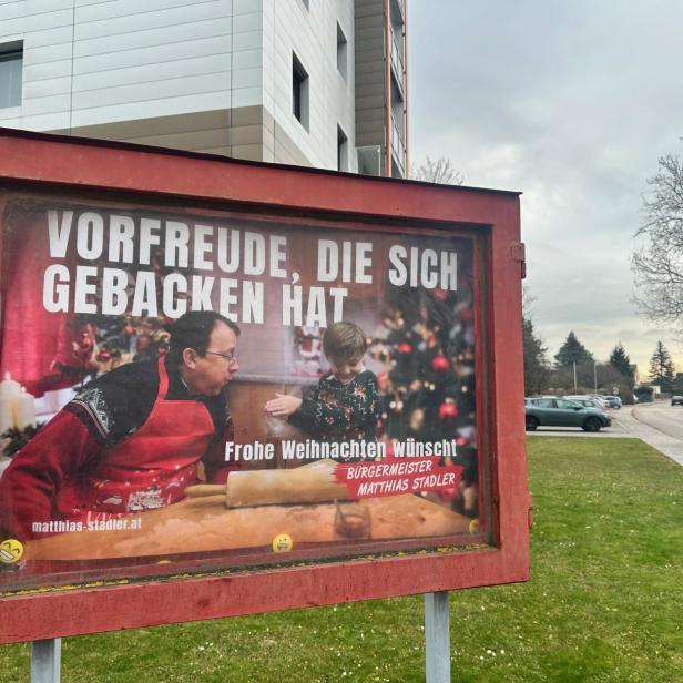 St. Pöltens Bürgermeister auf einem Plakat