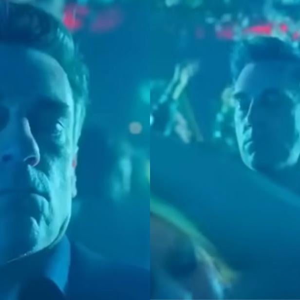 Jon Hamm tanzt mit geschlossenen Augen in einer Clubszene aus der Serie „Deine Freunde & Nachbarn“, die als Meme viral ging.