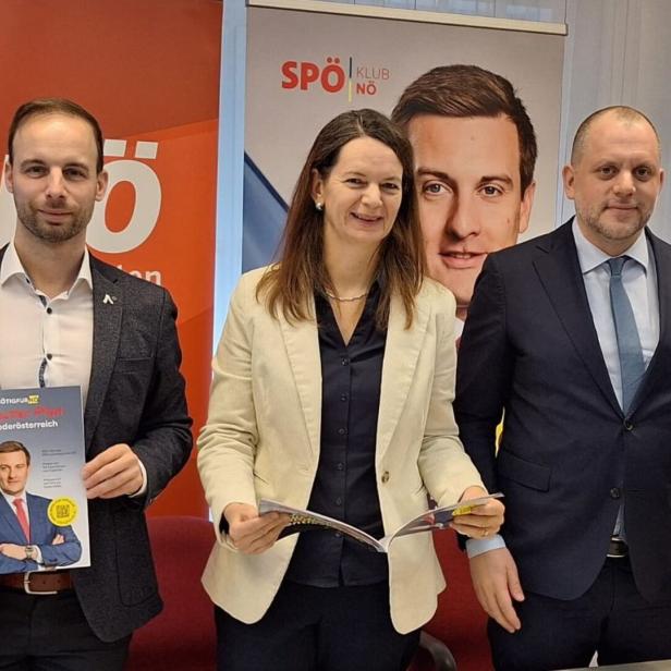 SPÖ-Führung Lachmayr, Suchan–Mayr mit NÖ-Gf. Zwander (re.).