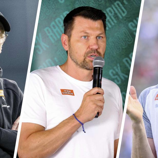 Bei Rapid sucht Markus Katzer (Mitte) nach Peter Stöger (li.) und Robert Klauß wieder einen Trainer