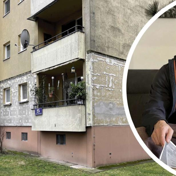 Stefan Böheim sitzt in seiner Gemeindebauwohnung in der Donaustadt.