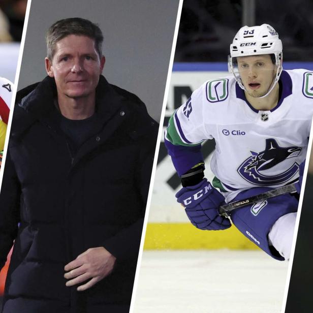 Bildcollage mit Marco Schwarz, Oliver Glasner, Marco Rossi und Luke Littler.