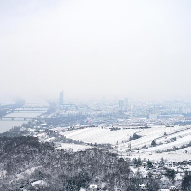 Verschneites Wien zu Weihnachten am 24.12.2025.