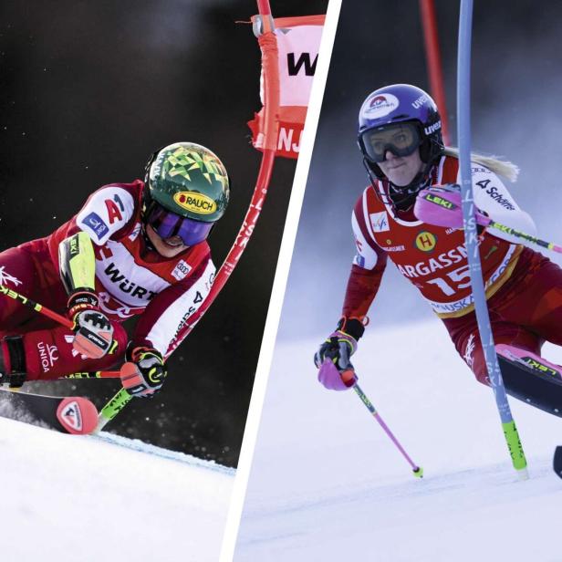 Julia Scheib (li.) ist eine ausgewiesene Riesentorlauf-Spezialistin, Katharina Truppe startet mittlerweile nur mehr im Slalom