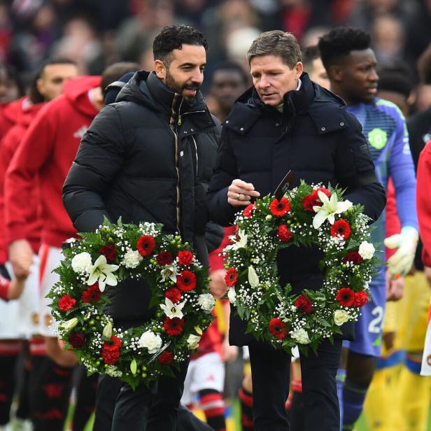 Ruben Amorim steht neben Oliver Glasner.