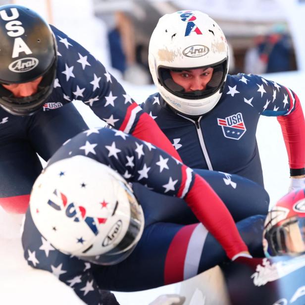 Cool Runnings: Drei US-Amerikaner stürzen aus dem Viererbob