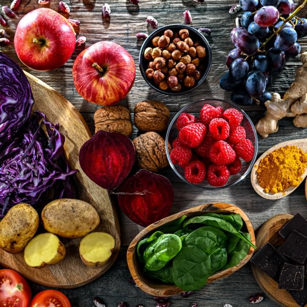 Foods rich in antioxidants. Healthy diet