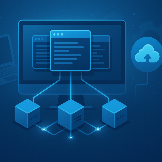 Ein Computerbildschirm mit einer Wolke und einem Wolken-Icon.