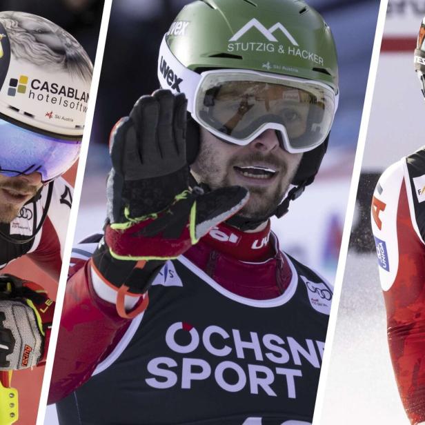 Gemischte Gefühle im ÖSV-Slalomteam: Manuel Feller (11.) patzte, Joshua Sturm (Mitte) erreichte als 16. sein bestes Weltcupergebnis, Michael Matt (7.) war heuer noch nie so gut