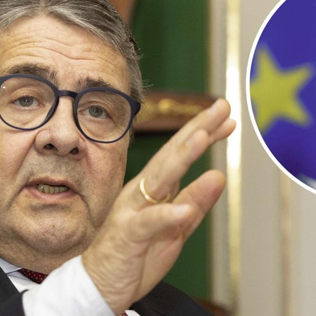 Sigmar Gabriel und daneben Donald Trump.