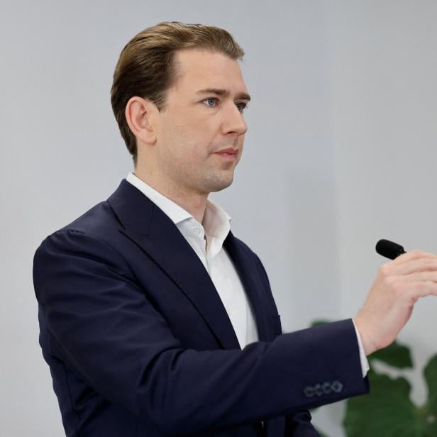Former Chancellor Sebastian Kurz during a press conference