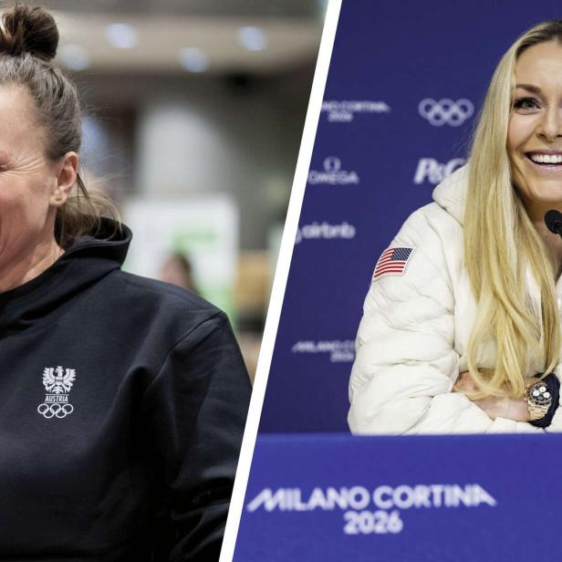 Claudia Riegler und Lindsey Vonn in einer Bildmontage.