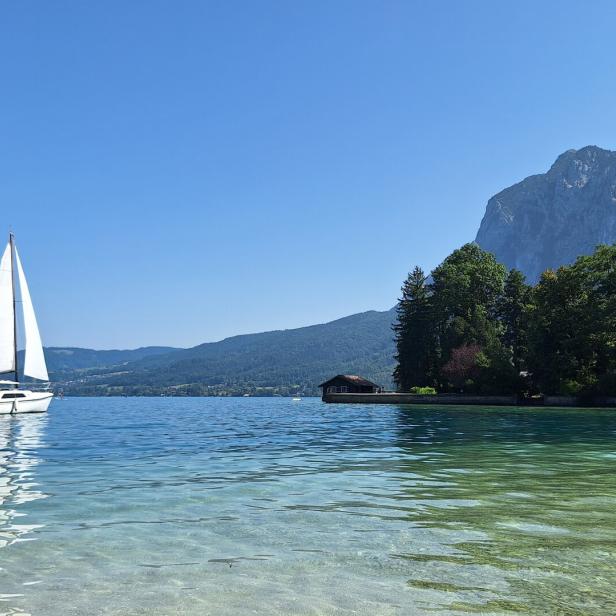 Traumhafte Kulisse: der Attersee bei Weißenbach.
