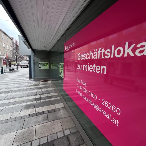 Bild einer Einkaufsstraße mit leeren Shops