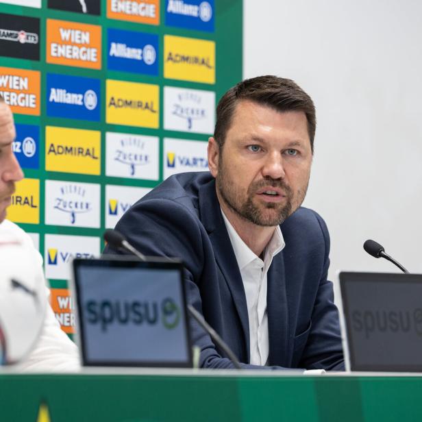 Rapid-Sportchef Katzer (mit Geschäftsführer Hofmann) 