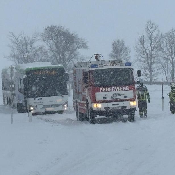 Schneechaos Unfall im Nordburgenland