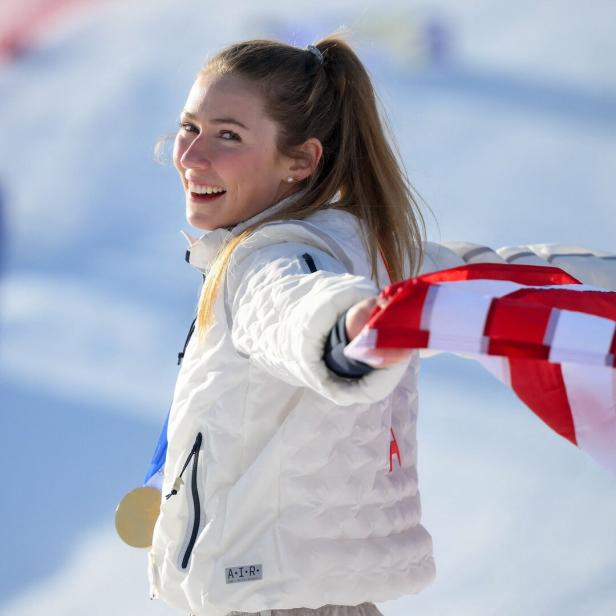 Mikaela Shiffrin nach dem Sieg im Slalom