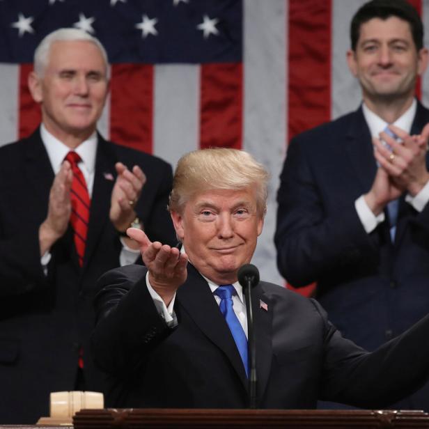 U.S. President Trump delivers first State of the Union address to a joint session of Congress in Washington