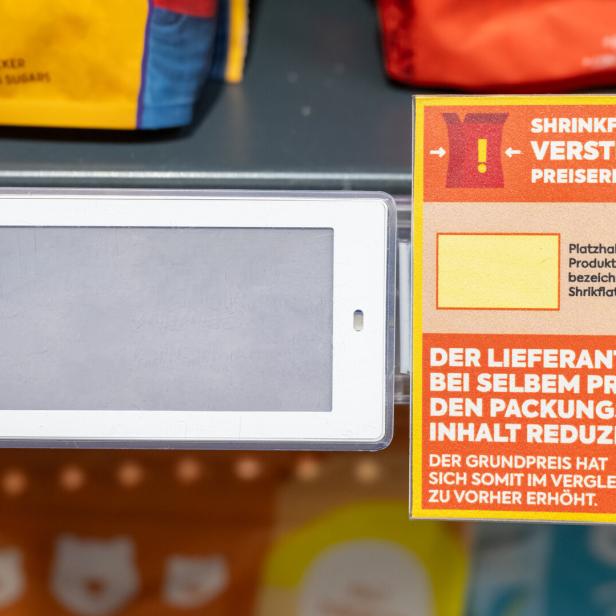 Hinweis Shrinkflation Billa