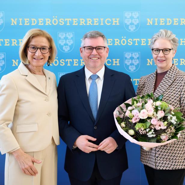 Landeshauptfrau Johanna Mikl-Leitner, Ludwig Schleritzko und Lebensgefährtin Michaela Mayr. 