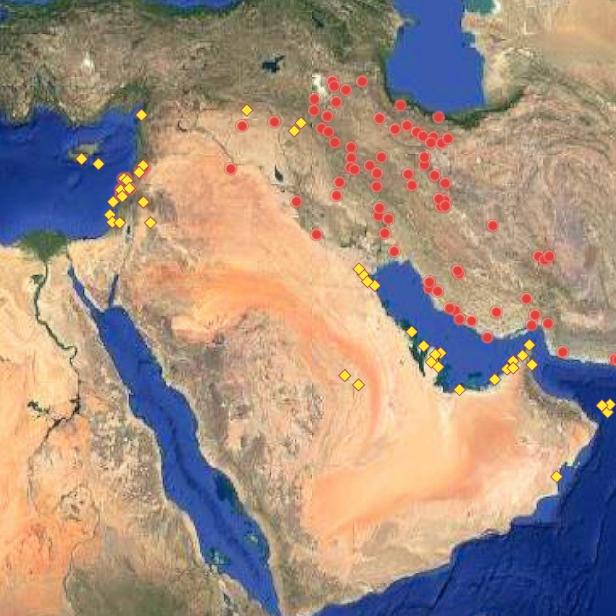 Satellitenansicht vom Nahen Osten