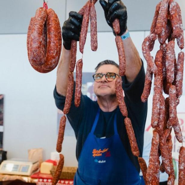 Wurstproduzent auf der Ab Hof-Messe