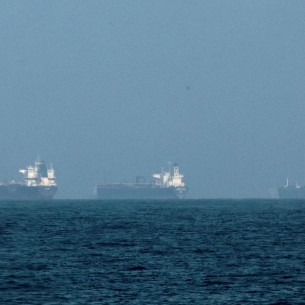 FILE PHOTO: Tankers are seen off the coast of Fujairah amid the U.S.-Israel conflict with Iran