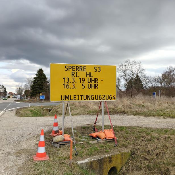 Sperre Weinviertler Schnellstraße 