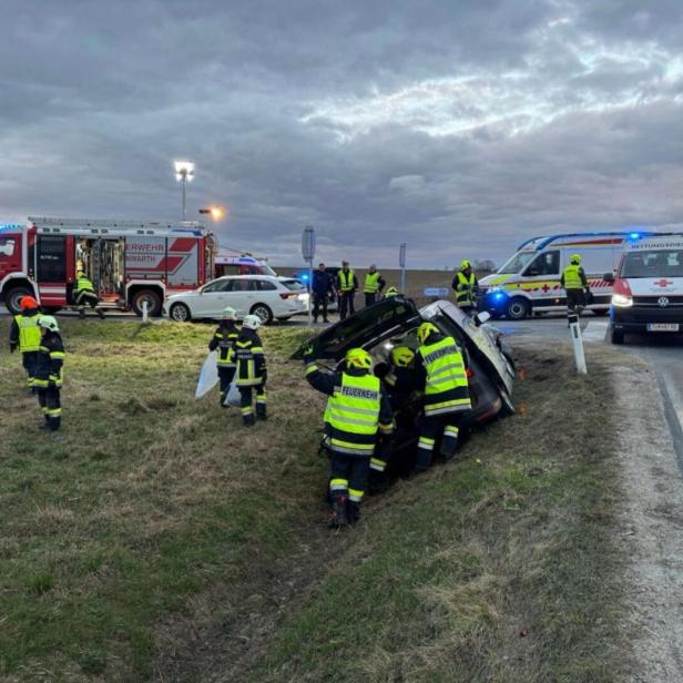 Unfallstelle in Hohenwarth in Niederösterreich