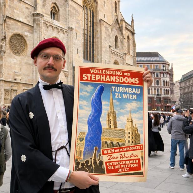 Künstler Zino Weinstein mit Vorschlag für Nordturm