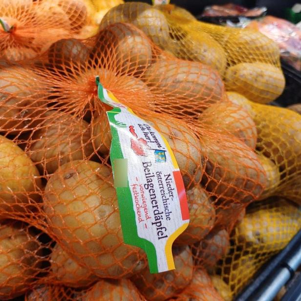 Erdäpfel im Supermarkt