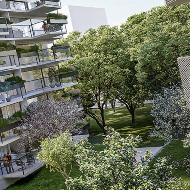  Begehrt:  Wohnen im Grünen, Projekt Josephine von bauwerk  mit Blick  auf den Prater.