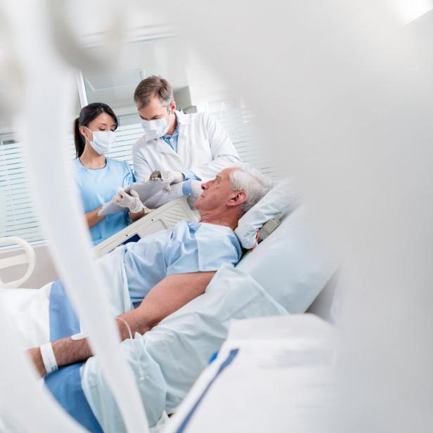 Senior man at the Emergency Room